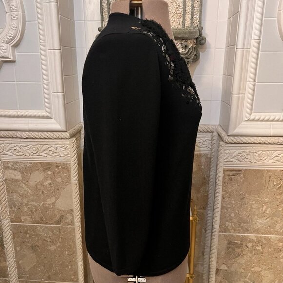 Ruby rd. Size XL. Black Embellished Pullover Sweater. Rayon Nylon. B103 - Picture 4 of 6